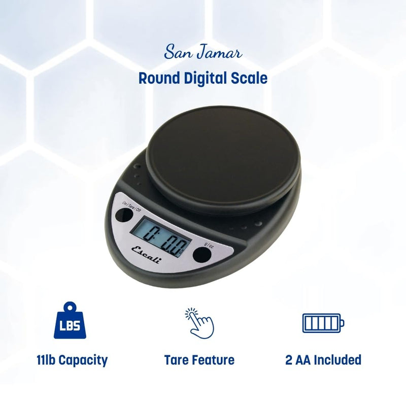 Escali Primo NSF Listed Digital Scale, 11 lb/5 kg, Black (SCDGP11BK)