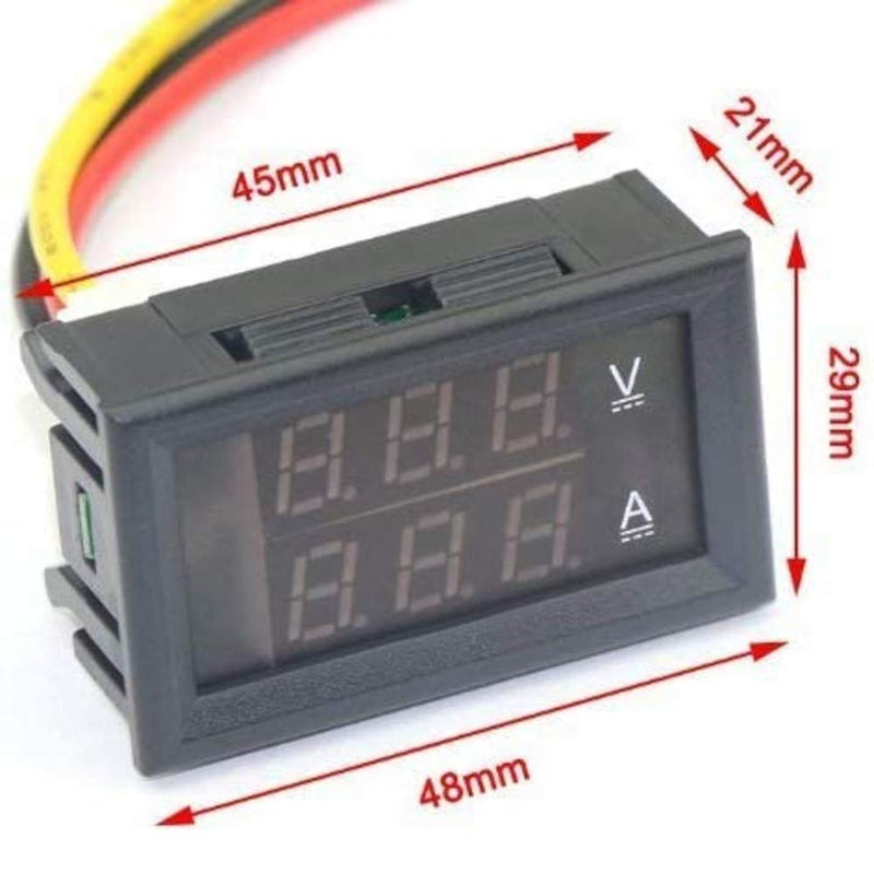 (2-Pack) JacobsParts DC 100V 100A Voltmeter Ammeter Dual LED Display Panel Volt Guage Amp Meter Voltage Current Tester with Shunt 2