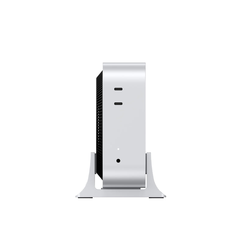 M4 Mac mini Vertical Stand Holder, a Solid Metal Base Organizer Compatible with Apple M4/M4 Pro Mac mini to Improve heatsink and Power Button Operation - Silver JK-M4A14S