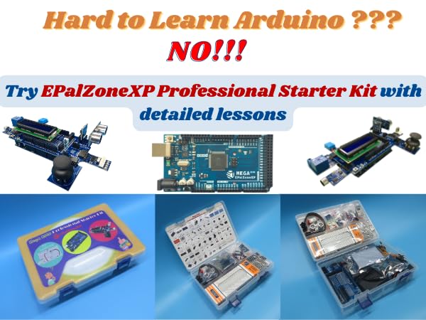 Professional Mega 2560 Starter Kit - Arduino IDE Compatible, 50+ Lessons, 40+ Articles, Compass, Gyro