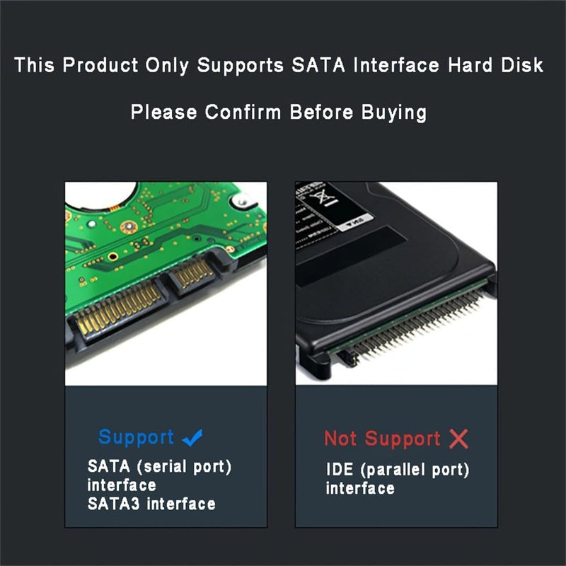 Transparent 2.5-inch Hard Drive Enclosure, USB 3.0/USB 3.1 to SATA III External Hard Drive case Adapter, SSD and HDD 9.5mm/7mm, Compatible with PS4, Xbox, PC, TV, and Laptop, Tool-Free Installation USB 3.1 Silver Adapter