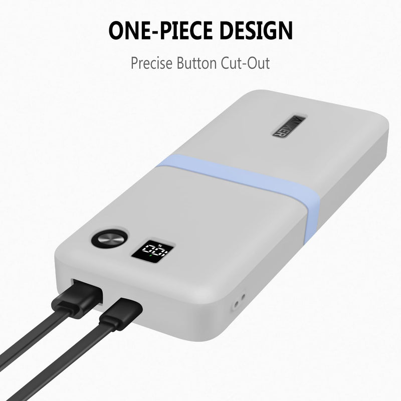 Geiomoo Silicone Cover for Anker Power Bank 20,000mAh Case 3-Port 87W, Soft Protective Scratch Flexible Resistant (Gray) Gray