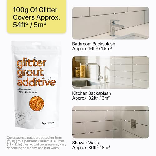 Hemway Copper Glitter Grout Additive 100g Metallic Flakes