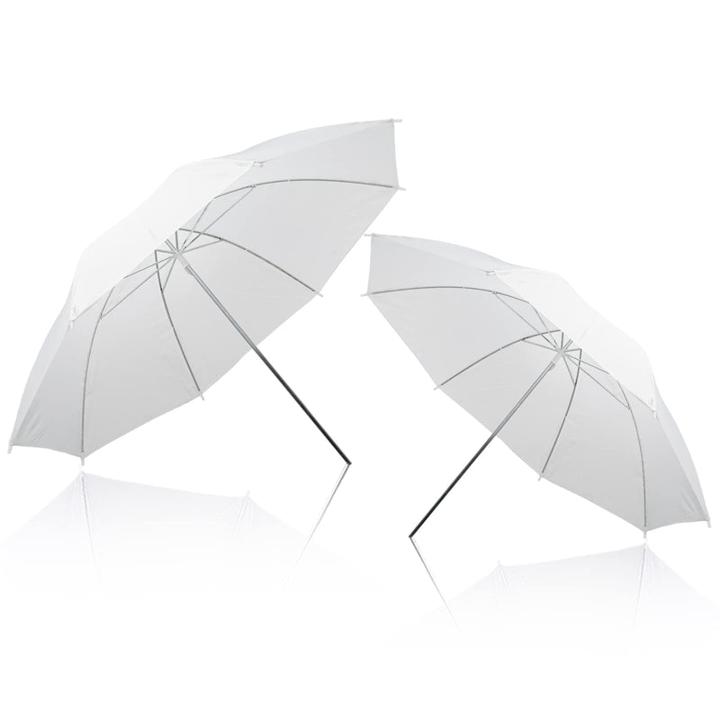 2 Pack Photography Umbrella Lighting Kit, 2 * 43inch Translucent White Soft Umbrella for Studio/Outdoor Photo and Video Lighting Accessories (2 Pack (2X 43 White)) 2 pack-white