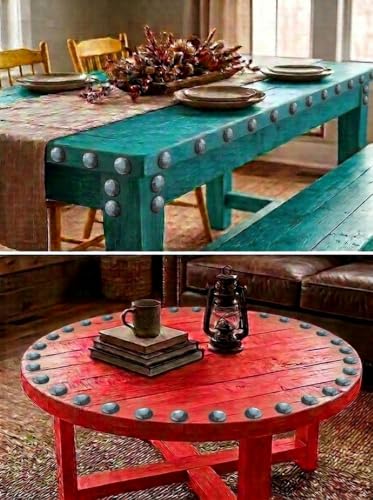 1.5”- ROUND HAMMERED Clavos Nails | Hand Forged Iron Black Decorative Hardware Doors Gates Beams Furniture Rustic Old World Farmhouse Accent (5) 5