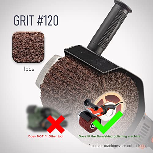 4 x 4 inch Medium 120 Grit 1 Pcs Burnishing Wheel for Burnishing Polishing Machine, 3/4 Inch Arbor (Grit 120)