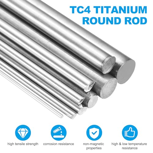 uxcell 3Pcs GR5 Titanium Round Rod 4.5mm 3/16" Dia 16" Length Metal Solid (4.5mm)3/16" x 16"