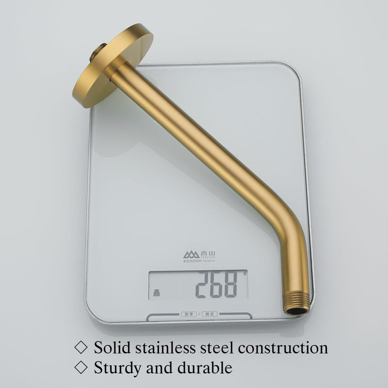 RANDOM 10 Inch Champagne Bronze Shower Arm with Flange,90 Degree Rain Shower Head Extension Arm.RD91018-10-CB 10″Champagne Bronze(Round Flange)
