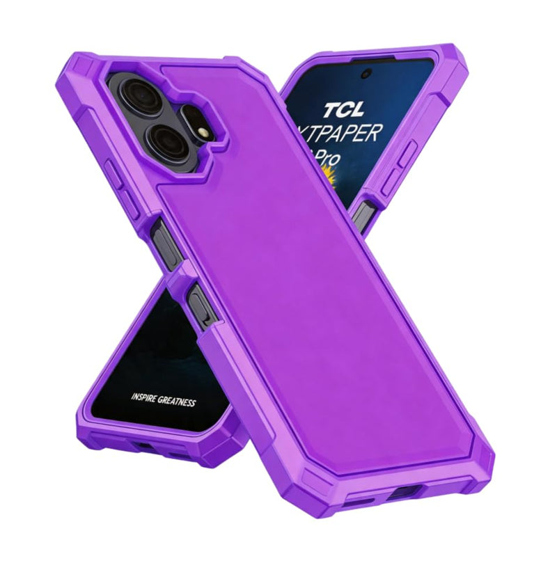 Case for TCL Nxtpaper 70 Pro 5G with Screen Protector Full Body Protection | TCL 70 Pro Phone Case Front Silicone Bumper Frosted PC Back Shockproof Rugged Corner Military Grade Design Purple