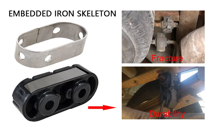 Insulators Exhaust Muffler Hangers 15092802 Compatible with 1999-2018 Silverado Sierra 1500, 2000-2018 Yukon/Tahoe, Built-in Iron Frame Hanger