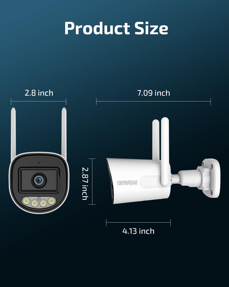 《Supports 2.4GHz & 5GHz WiFi》Wireless Outdoor Security Camera with Color Night Vision, Motion Detection, Remote Viewing WiFi Cameras, Home Video Surveillance 1-Pack