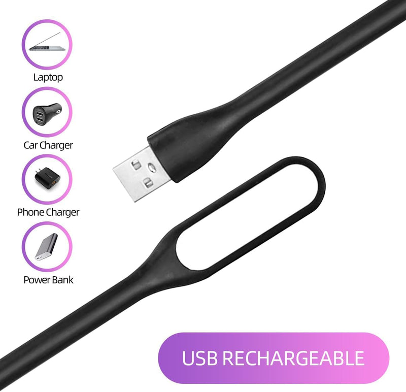 10-Pack USB LED Reading Light – Flexible Gooseneck Lamp for Power Bank, Laptop Notebook, Portable Mini Night Light, 360° Adjustable, Plug-and-Play