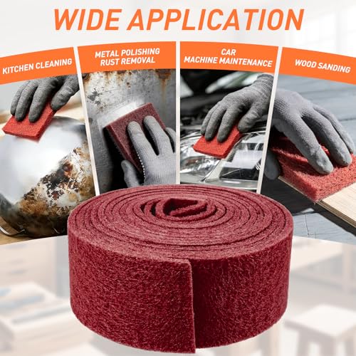 General Purpose Scuff Pads - Cuttable, 6m x 100mm, P 120 240 400 Grit, Wet/Dry Reusable Sanding Sheets for Paint Prep, Auto Body, Woodworking & DIY Mix