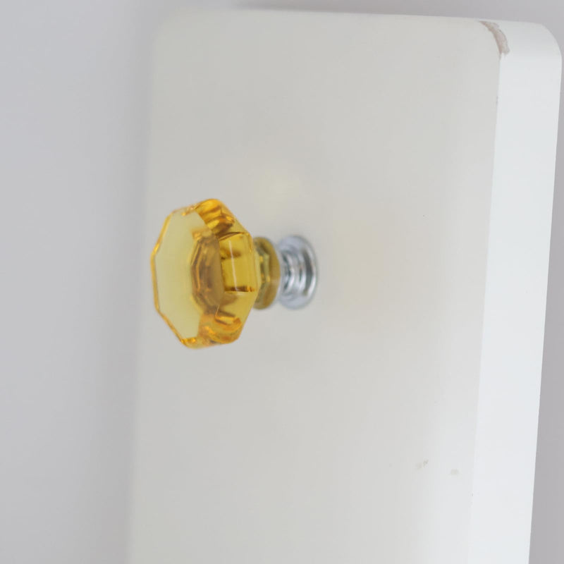 Dixiao 16 Pcs Gold Yellow Crystal Cabinet Knobs, Glass Furniture DoorKnobs, Crystal Cupboard Handles, Decorative Hardware Glass Dresser Drawer Pulls Golden Yellow