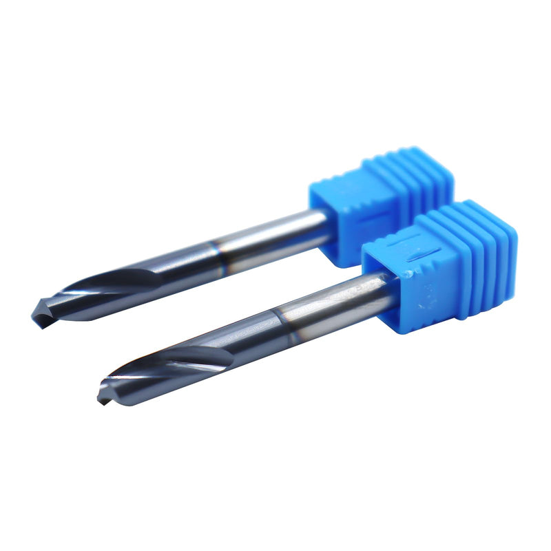 2Pcs 1/4in Solid Carbide Spotting Drill,2 Flute, 120 Degree Bits Tool for Medium Hardness Steel, Brass, Iron 2