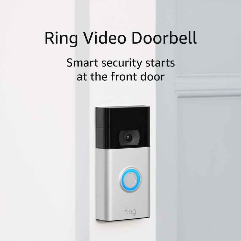 Certified Refurbished Ring Video Doorbell – 1080p HD video, improved motion detection, easy installation – Satin Nickel Doorbell only