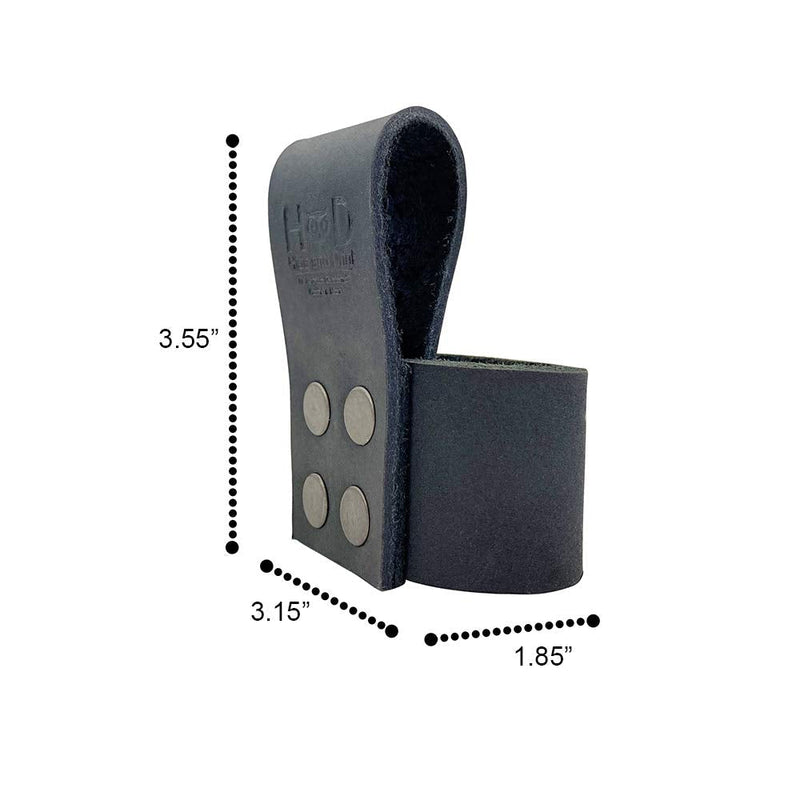 Hide & Drink, Leather Hammer Holder/Axe Holster/Tool Organizer/Sheath/Case/Woodwork, Handmade Includes 101 Year Warranty (Large, Charcoal Black)