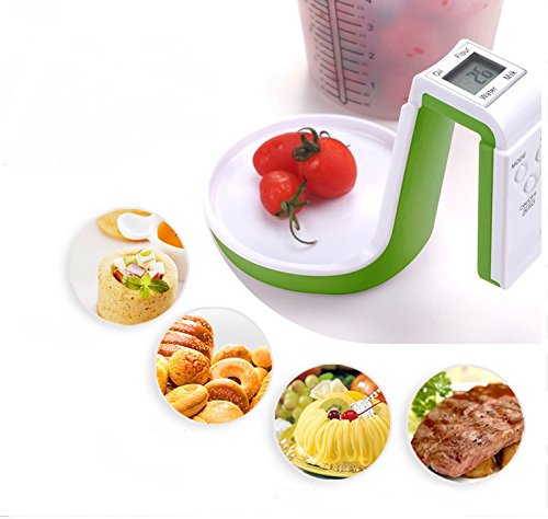 Digital Kitchen Food Scale and Measuring Cup Green