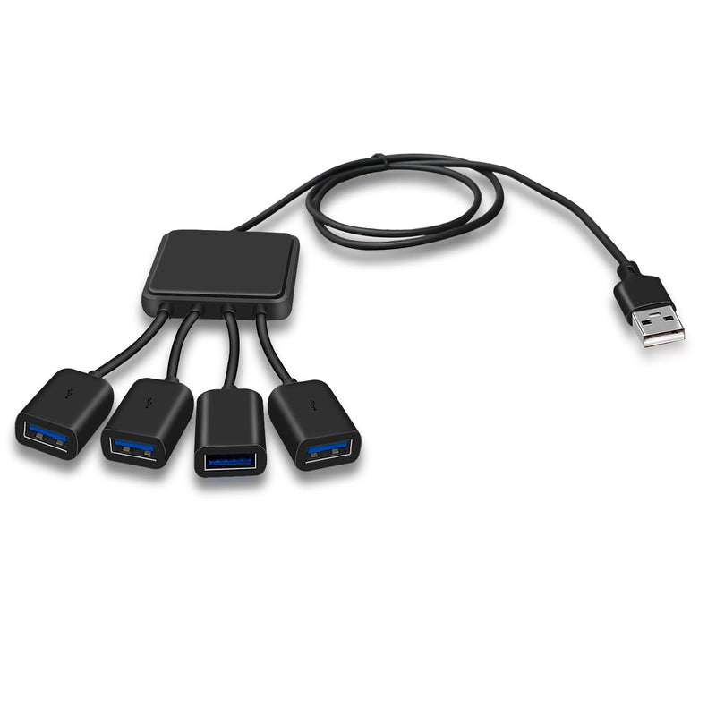 Octopus USB 2.0 Hub, 4-Port Splitter with 2.6ft /80CM Cable Length. Compatible with Windows PC, Mac, Printers, and Mobile HDDs. Perfect for Laptops