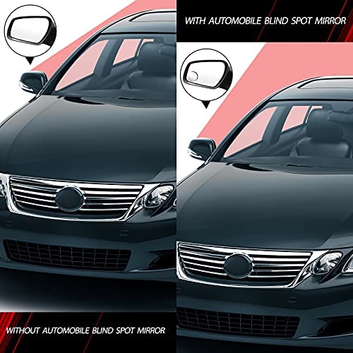 Frienda 6 Pieces Blind Spot Mirror, High Definition Glass Convex Lens Frameless 360° Wide Angle Side View Mirror for Car(Fan, Round, Rectangle Shape)