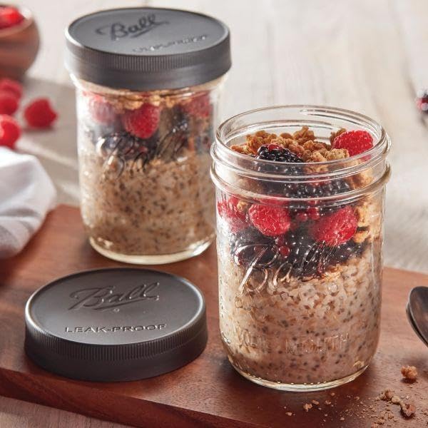 Ball Leak-Proof Plastic Lids for Glass Mason Jars, Used for Canning, Pickling, Juice, Jam, Jelly (Wide, 6 Count (Pack of 2)) 6 Count (Pack of 2) Wide