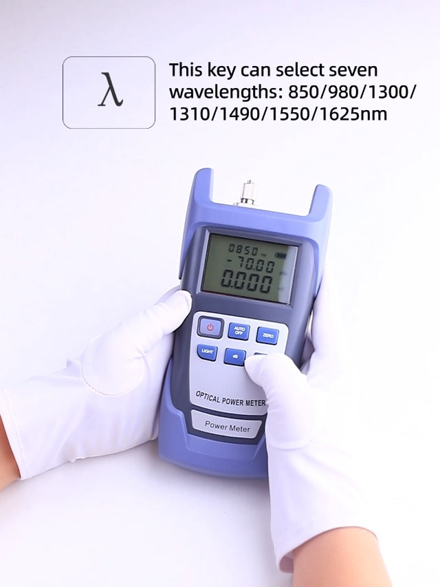 FTTH Fiber Optical Cable Tester Tool Fiber Optic Power Meter Test Seven Wavelength +10 to -70dBm For SC FC ST Connector CATV Testing and Telecommunciation