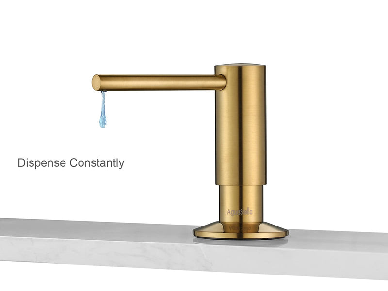 AguaStella ASF026BG Built in Soap Dispenser Brushed Gold Brightly for Kitchen Sink with Soap Bottle Countertop Pump