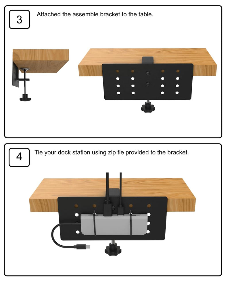 Docking Station Side-Mount Bracket -Compatible with Dell/Thunderbolt Dock/Thinkpad USB C Docking Station