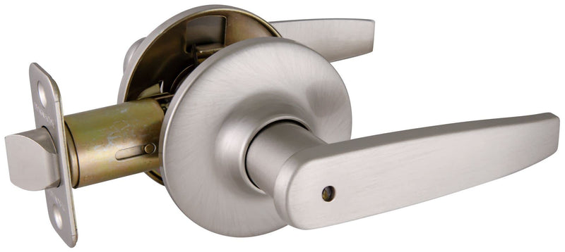 Design House 702084 Delavan Privacy Bed and Bath Door Lever Satin Nickel Bed & Bath Lock