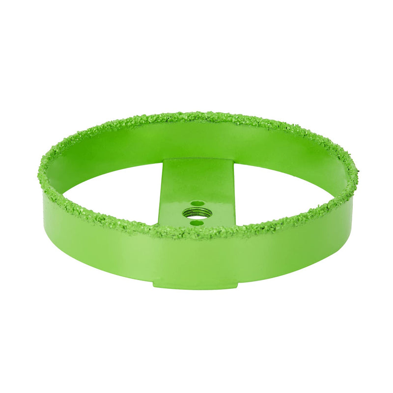 6 inch Carbide Hole Saw with Arbor for Recessed Lights, Cutting Plaster Drywall Ceiling Sheetrock, 2X Faster, Green