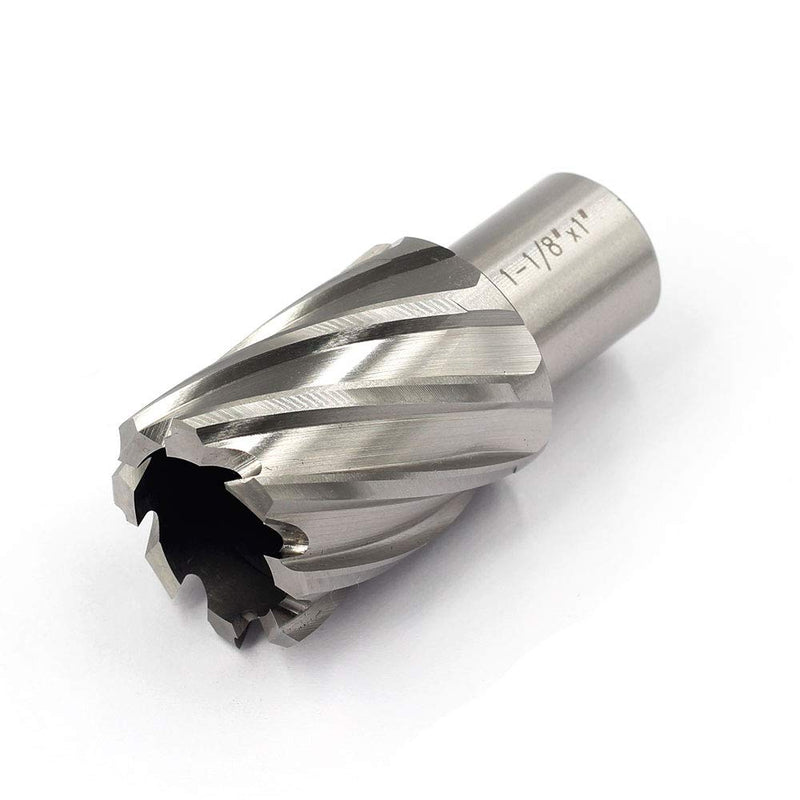 Annular Cutter JESTUOUS 3/4 Inch Weldon Shank 1-1/8 Cutting Diameter 1 Cutting Depth with Two-Flat HSS Kit for Magnetic Drill Press,1 Piece