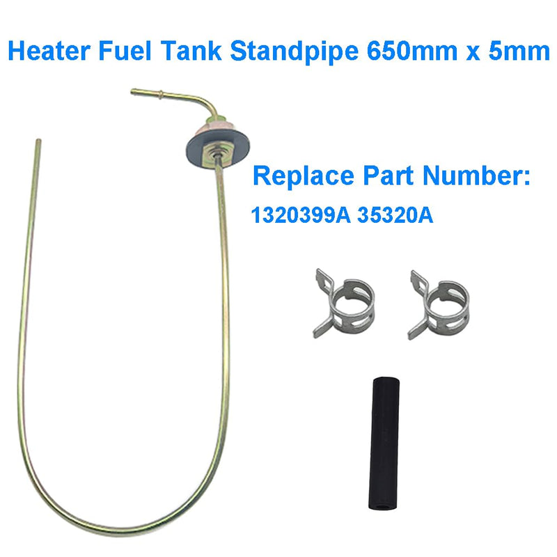 Heater Fuel Tank Standpipe 650mm x 5mm Fuel Tank Hose Clips Inline Filter Kit Replace 1320399A 35320A Compatible with Eberspacher and Webasto Heaters