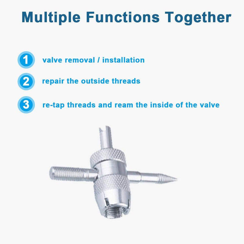 Riseuvo Stem Puller and Installer - 10pcs TR412, 6pcs TR413, 6pcs TR414 Short Rubber Tire Valve Stems, 4 Way and Single Head Valve Core Remover Tool
