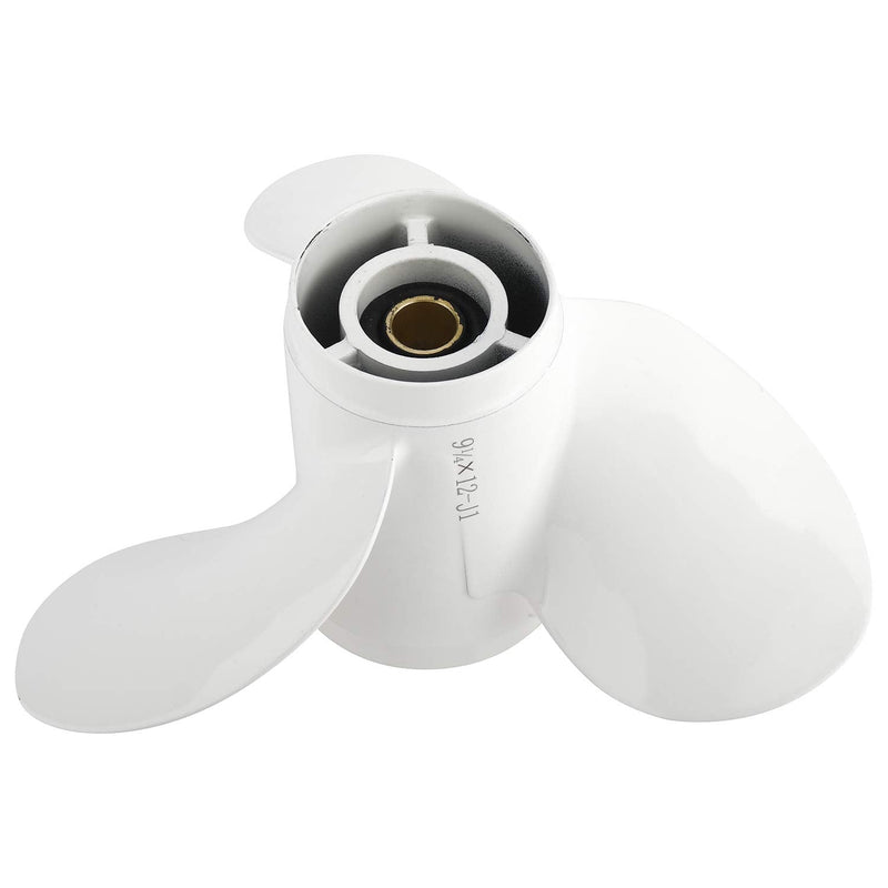 NovelBee 9 1/4x12-J Aluminum Outboard Propeller Fit for Yamaha 9.9-15 HP | 9.25x12 J Prop,Boat Propeller,Outboard Propeller,Aluminum Alloy,Engine Propeller