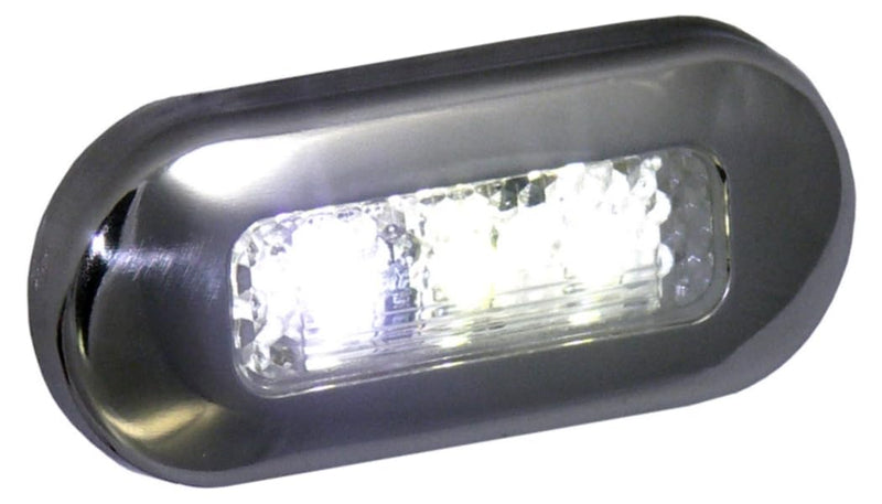 T-H Marine LED Oblong Courtesy Lights Stainless Steel/White