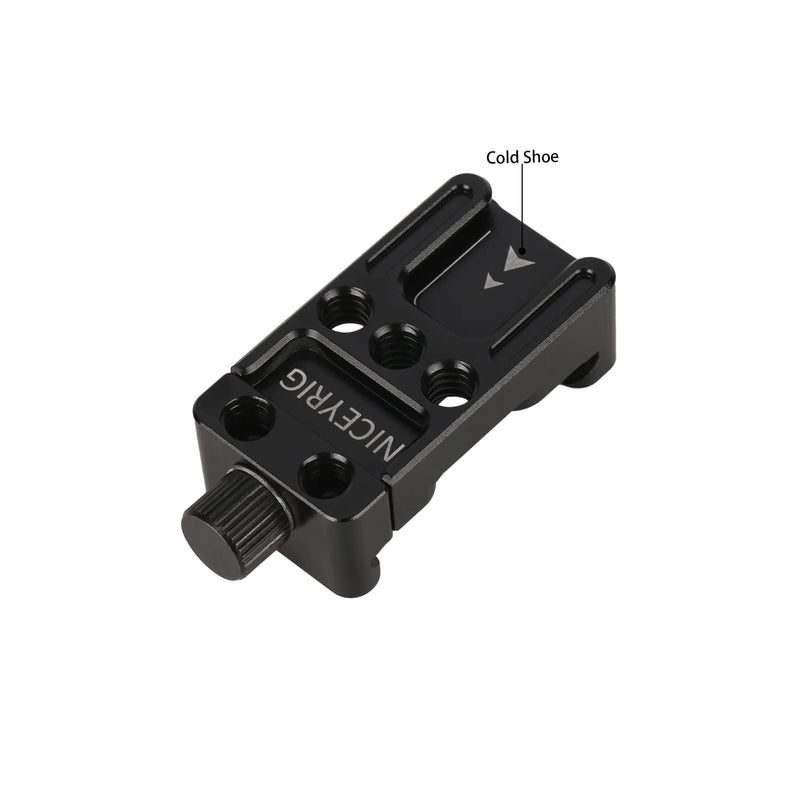 NICEYRIG Extension Quick Release Clamp for Arca-Swiss, with Multiple Mounting Threads Cold Shoe Bottom Plate Applicable for DJI Ronin SC/Mini Tripod/Monopod/Selfie Stick/Camera L Bracket - 509