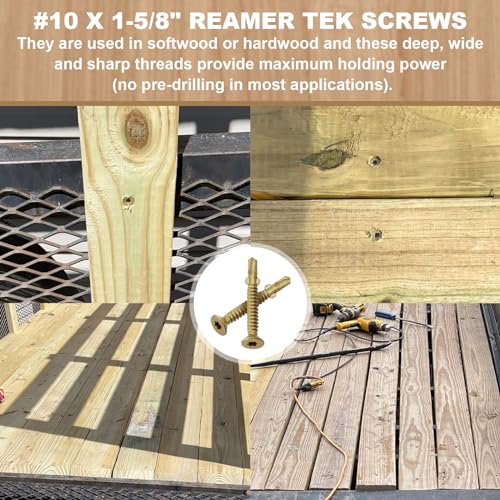 #10 x 1-5/8" Reamer Tek Torx/Star Head Self-Drilling Wood to Metal Screws #10x1-5/8"