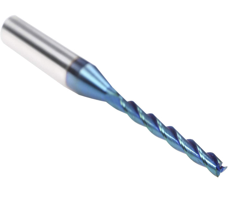 2PCS BRF322 CNC Solid Carbide Router Bits 1/8 inch Cutting Dia 1/4 inch Shank Spiral Solid Carbide End Mill with NACO Coating for Wood Cut Carving Engraving 1/8 inch Cutting Diameter 2