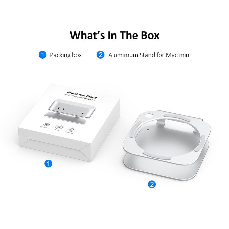 Mac mini M4 Dock Stand, Aluminum Desktop Stand Mount for New Mac mini M4 and M4 Pro, Improved Cooling, Easy Power Button Access & Desk Organization – Essential Mac mini M4 Accessories