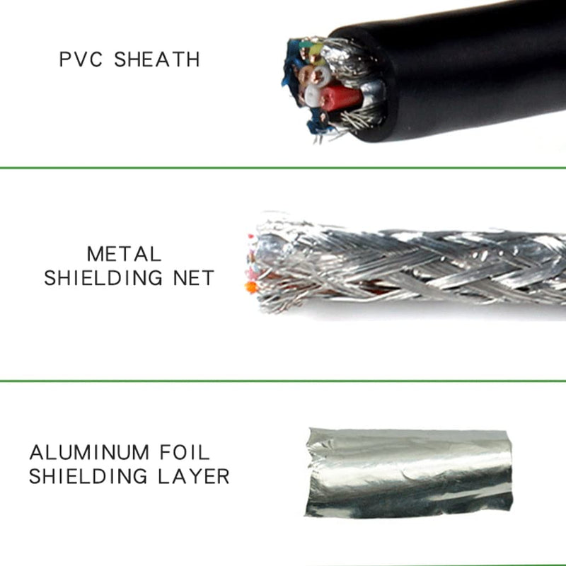 6.56Ft 24AWG DB9 Male RS232 9 Pin Serial Extension Cable, 9-Pin Gold Plated Connector with Bare Wire End Open Cable