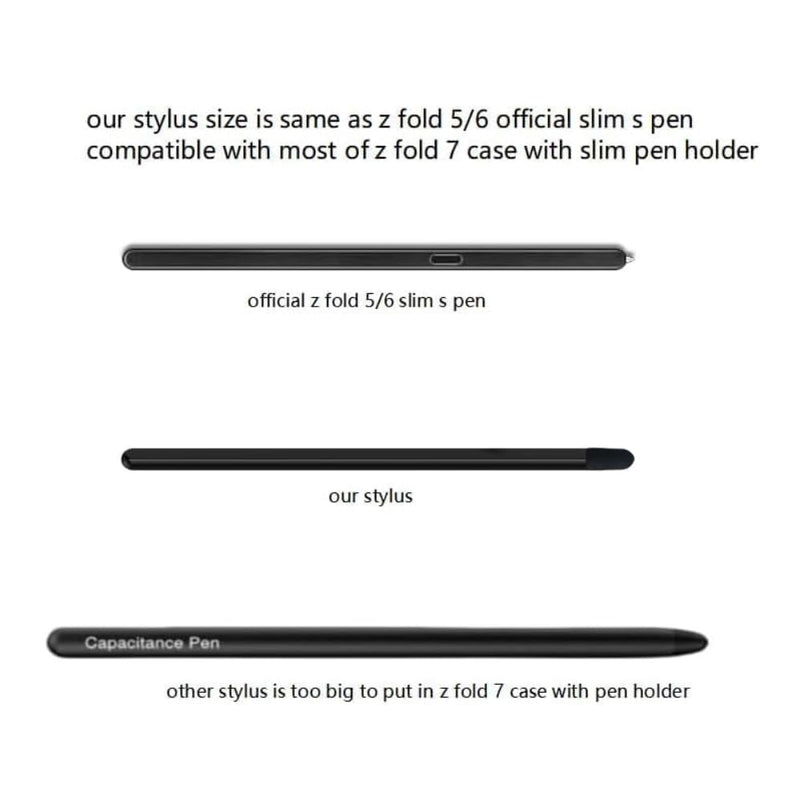 for Samsung Galaxy Z Fold 8 Ultra (Not for Fold 8) 7 6 5 Slim Stylus with Soft Nib, Capacitance Pen Holder with Double Side Strong Adhesive, Work for Both Out and Inner Screen, Black