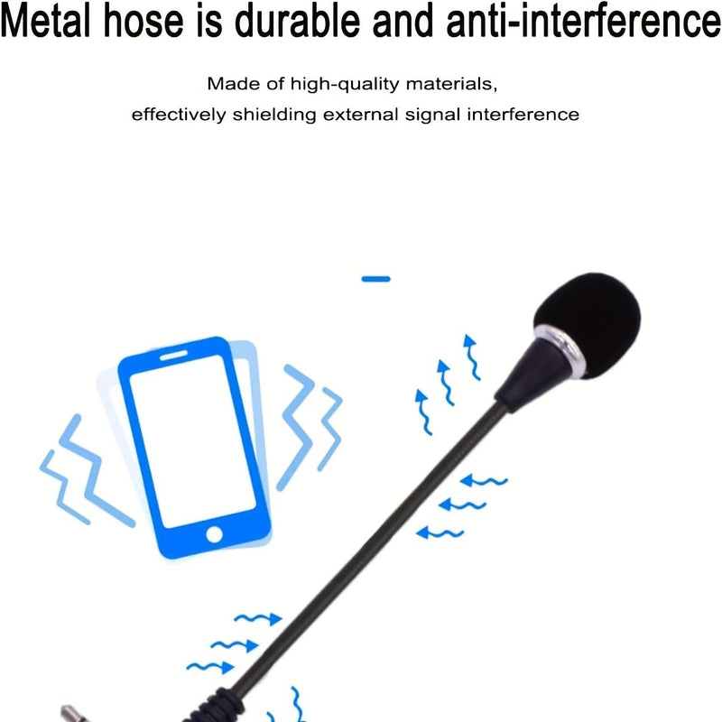 Mini Flexible Gooseneck Microphone, 3.5mm, 6.7 Inch | Stereo Condenser Mic, Portable Wired, Audio Recording, For Laptop Notebook Computer
