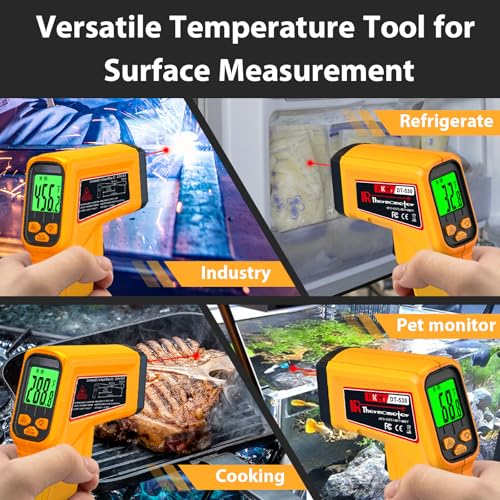 FKM Infrared Thermometer Gun Non-Contact Laser Temperature Gun,-58°F~986°F Yellow