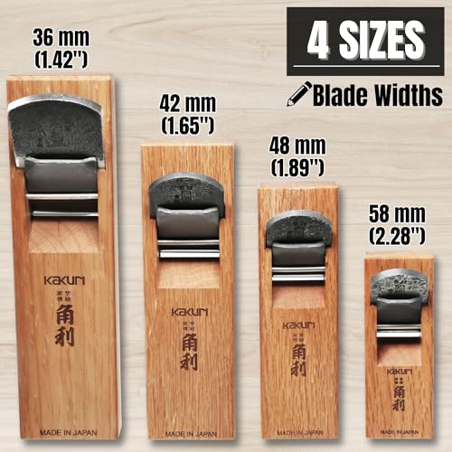 KAKURI Professional Japanese Block Plane 30mm, Blue Paper Steel No.2 Blade 36mm