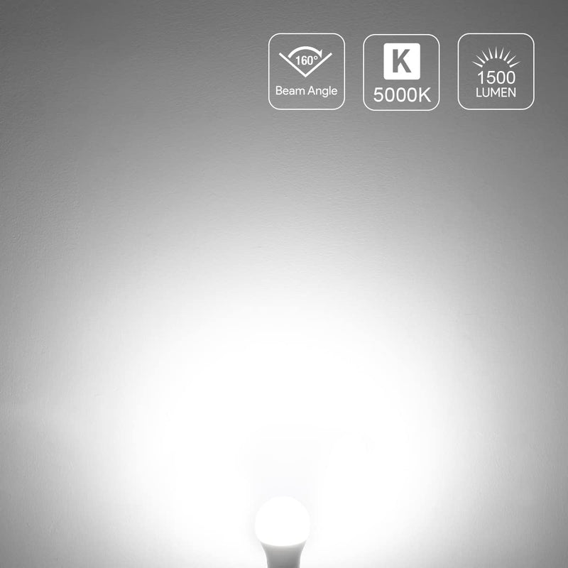 LE 100W Equivalent LED Light Bulbs, 14W 1500 Lumens Daylight White 5000K Non-Dimmable, A19 E26 Standard Base, 10000 Hour Lifetime, Pack of 6 6 Count (Pack of 1)