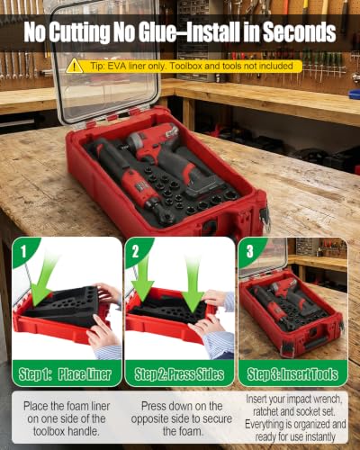 EVA Liner Fit for Milwaukee Packout Tool Box 48-22-8435 Insert