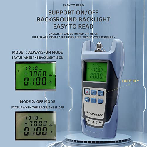 FTTH Fiber Optical Cable Tester Tool Fiber Optic Power Meter Test Seven Wavelength +10 to -70dBm For SC FC ST Connector CATV Testing and Telecommunciation