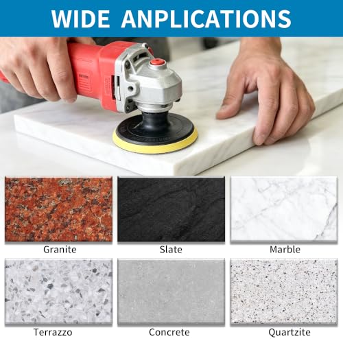 5 Inch Diamond Polishing Pads 13Pcs, 30-6000 Grit Stone Tile Sanding Pads 5-INCH