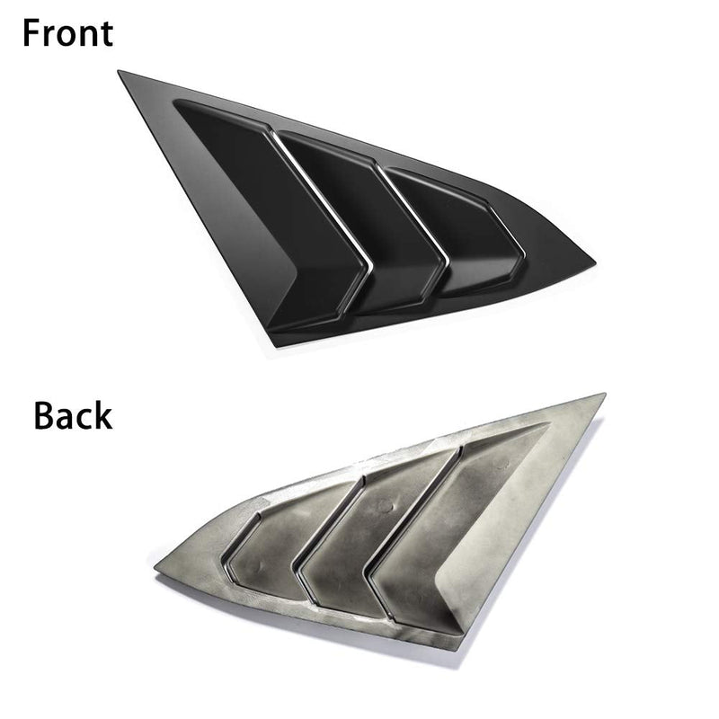 Thenice for 10th Gen Civic Rear Side Window Louvers Racing Style Triangular Window Glass Blinds Compatible with Honda Civic Sedan 2021 2020 2019 2018 2017 2016 -Matt Black matt black