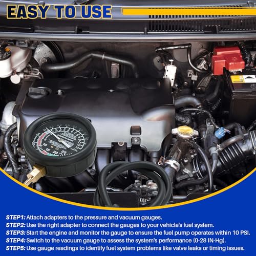 DASBET Vacuum and Fuel Pump Tester Gauge Kit